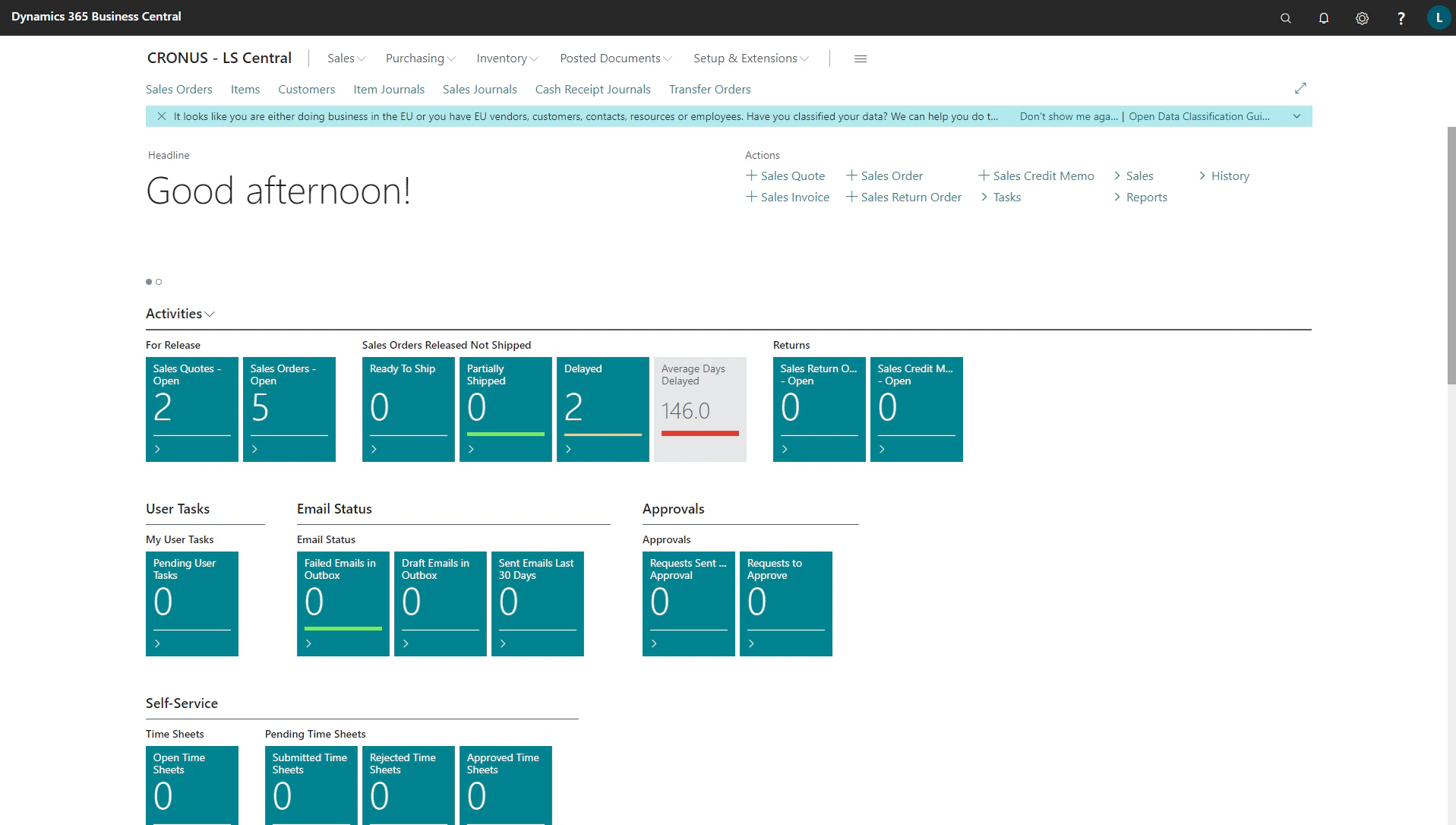 screenshot of LS Retail